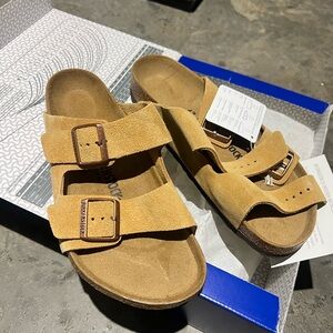 Birkenstock Suede Tan Sandals